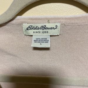 Eddie Bauer Cardigan Beige Button Up size Large
